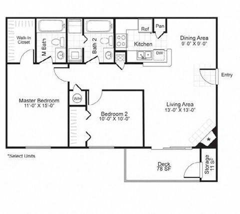 2 bed 2 bath A at Paces Pointe Apartment Homes, North Carolina
